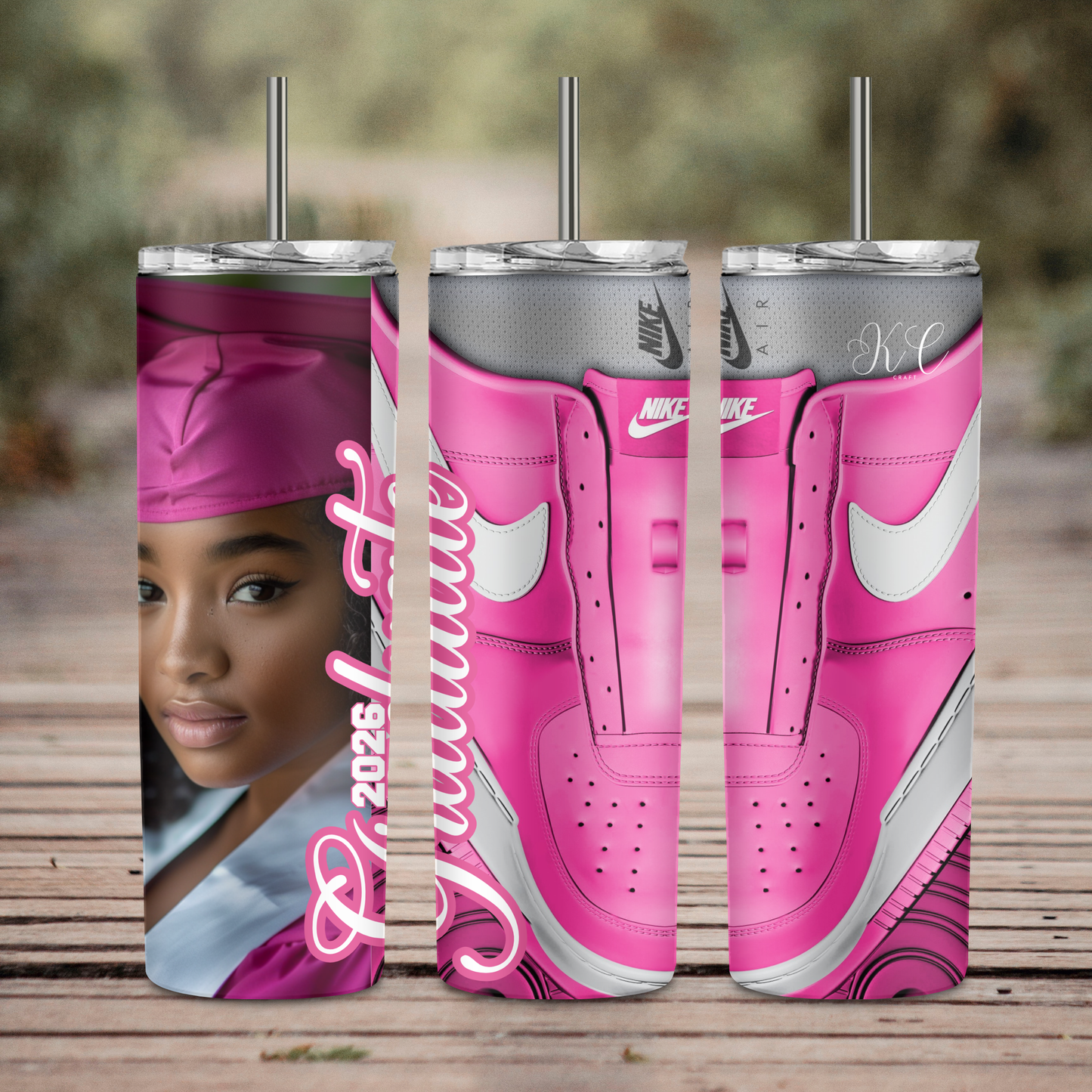 Grad Sneaker Tumbler Wrap PNG | Class of 2026 Tumbler Design | Canva Template