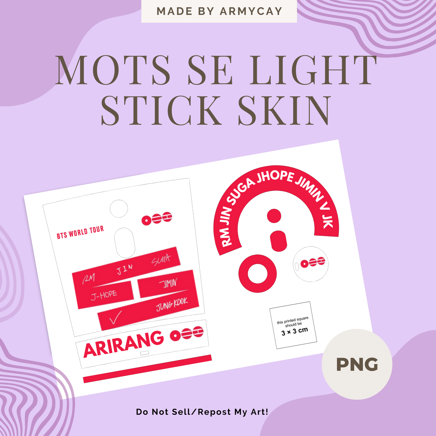 MOTS SE Light Stick Skin Wrap — “Arirang” Digital Download (PNG + Transparent PNG)