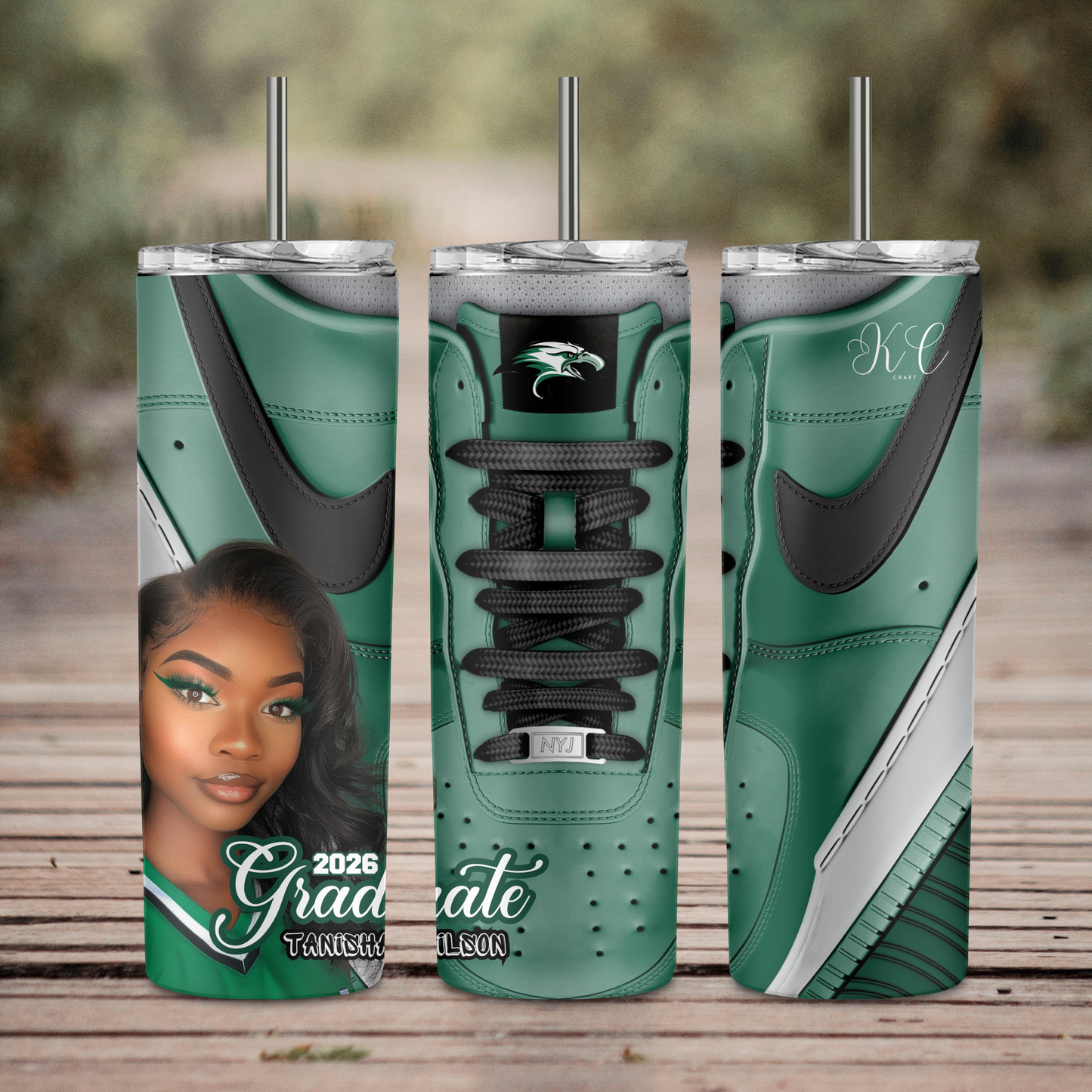 Grad Sneaker Tumbler Wrap PNG | Class of 2026 Tumbler Design | Canva Template