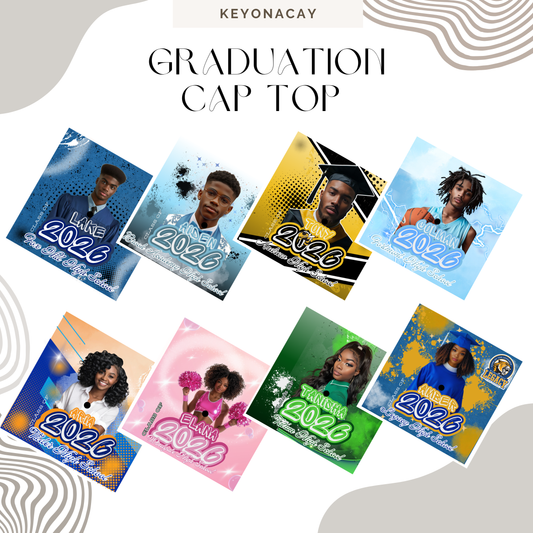 2026 Graduation Cap Top Templates | Canva Editable Grad Designs | Digital File