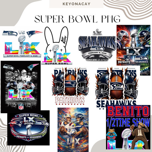 Super Bowl / Benito Bowl PNG Bundle | Game Day Digital | Instant Download